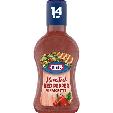 Kraft Roasted Red Pepper Vinaigrette Salad Dressing 14 Fl Oz Bottle