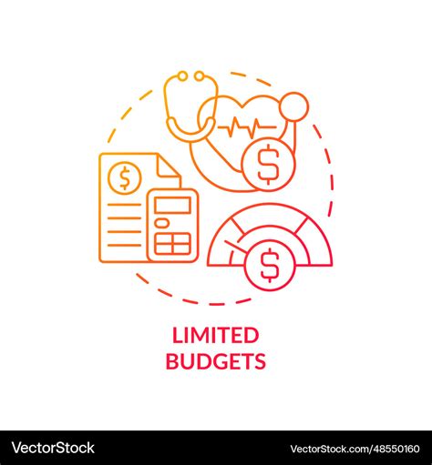 Red linear gradient icon limited budgets concept Vector Image