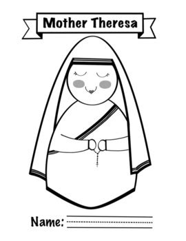 Mother Theresa Coloring Pages By Rachel Gutgsell Tpt