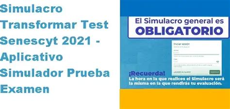 Simulacro Transformar Test Senescyt Aplicativo Simulador Prueba Examen