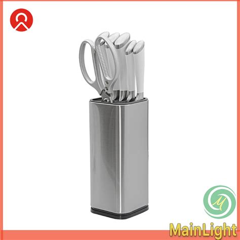 Jual Tempat Pisau Dapur Stand Tool Knife Holder Stainless Steel SUS430