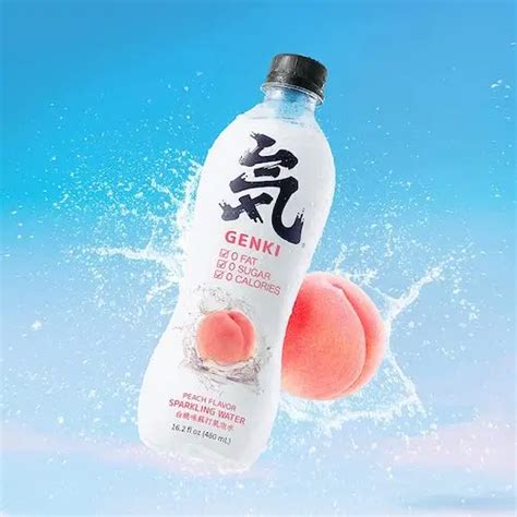 Genki Forest Eau Pétillante Sans Sucre aromatiser aux Pêches 480 ml