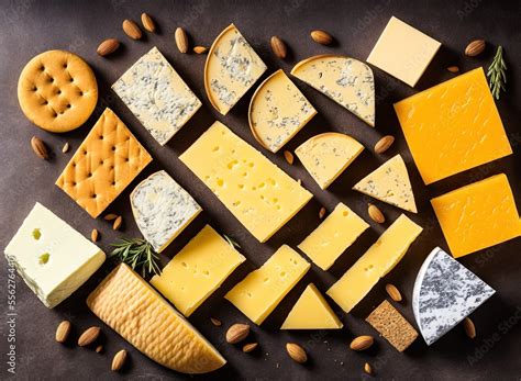 lots of different types of cheese Stock Photo | Adobe Stock