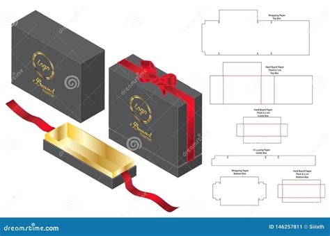 Caixa Que Empacota O Projeto Cortado Do Molde Modelo D Ilustra O Do