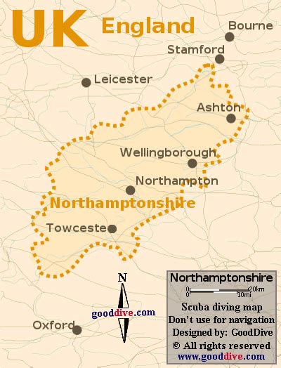 Northamptonshire map - GoodDive.com