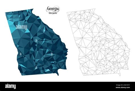 Bassa Poly Mappa Dello Stato Della Georgia USA Illustrazione