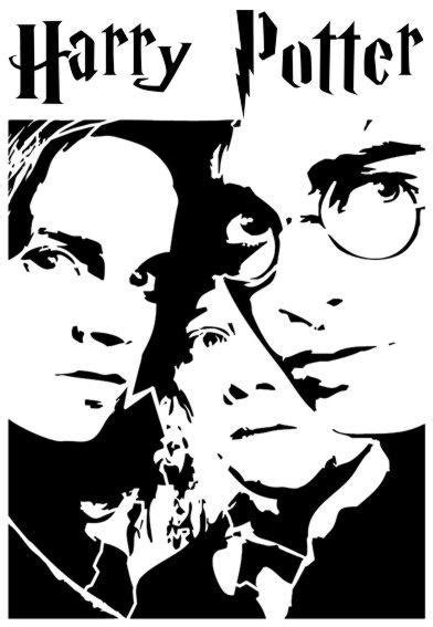 Pochoir Portraits De Harry Potter Hermione Et Ron