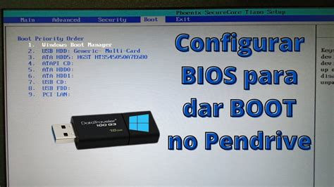 Como Configurar Bios Para Dar Boot Pelo Pendrive Youtube