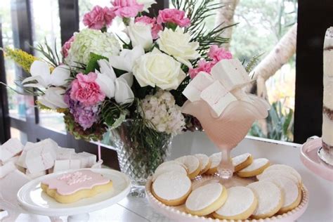 Kara S Party Ideas Pretty In Pink Baptism Dessert Table Party Kara S