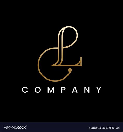 Letter l luxury line logo design Royalty Free Vector Image