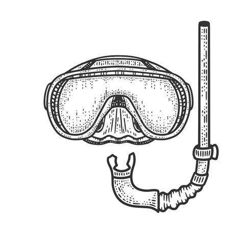 Diver Mask and Snorkel Sketch Vector Illustration Stock Vector ...