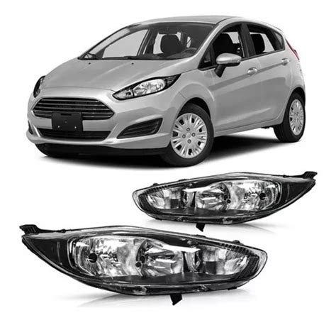 Farol Dianteiro New Fiesta M Scara Negra Frete Gr Tis