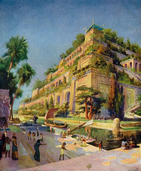 Illustration Of Reconstruction Of The Hanging Gardens Of Babylon