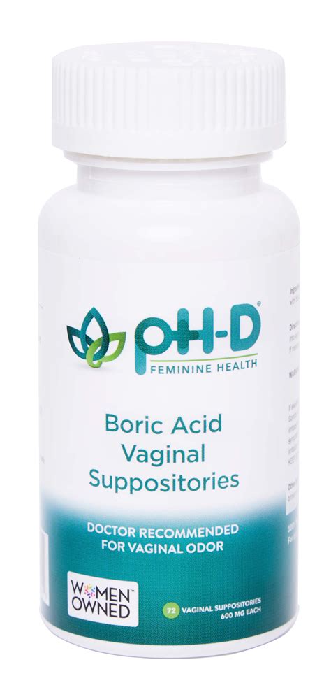 Ph D Feminine Health Boric Acid Vaginal Suppositories 72ct