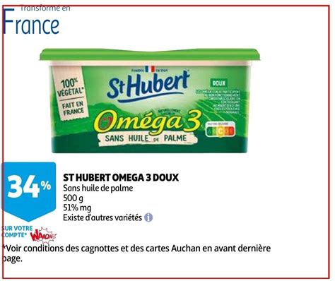 St Hubert Omega Doux Sans Huile De Palme G Promotie Bij Auchan