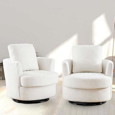 Amazon Colamy Swivel Accent Chair Set Of Wide Upholstered