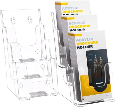 Hemsyc Brochure Holder Tier X Brochure Display Stand Acrylic