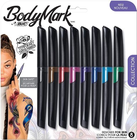 BIC BodyMark Temporary Tattoo Marker, Temporary Tattoo Pen, Assorted ...