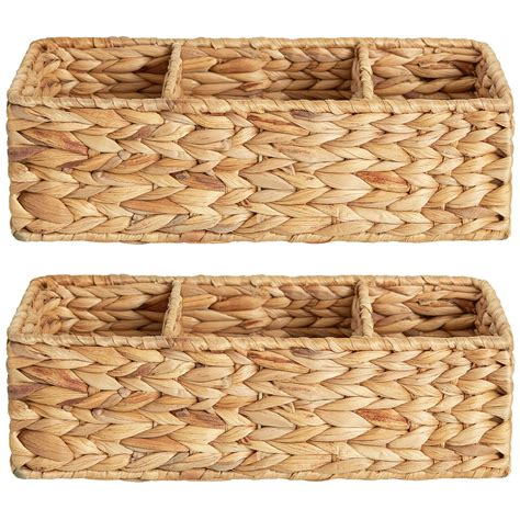 Artera Wicker Storage Basket Set Of Woven Seagrass Baskets With Lid And