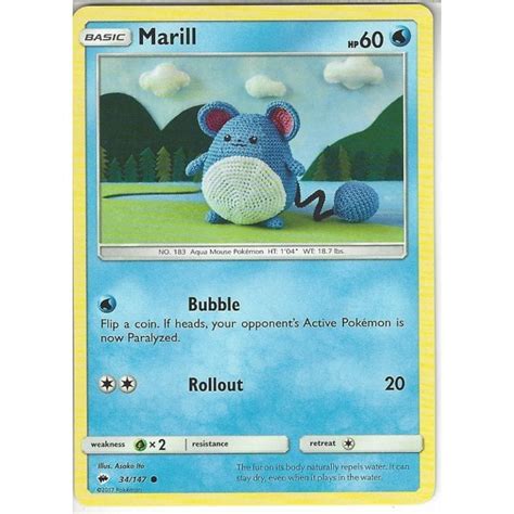 Pokemon Trading Card Game Marill Common Sm Burning