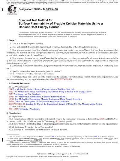 ASTM D3675 16 Red Standard Test Method For Surface Flammability Of