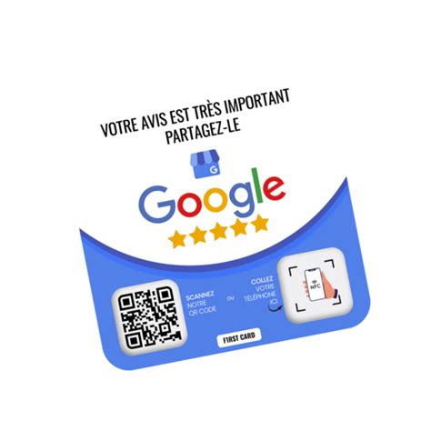 Plaque NFC Avis Google Boostez Vos Avis Google I F1RST CARD