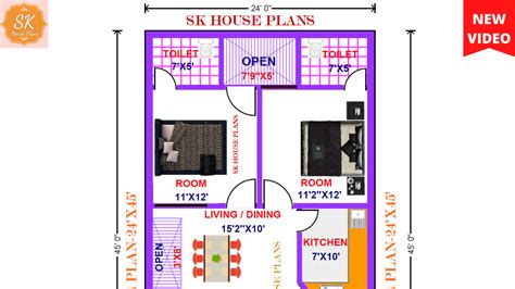 LATEST HOUSE PLAN 24 X 45 720 SQ FT 1080 SQ YDS 100 SQ M 120