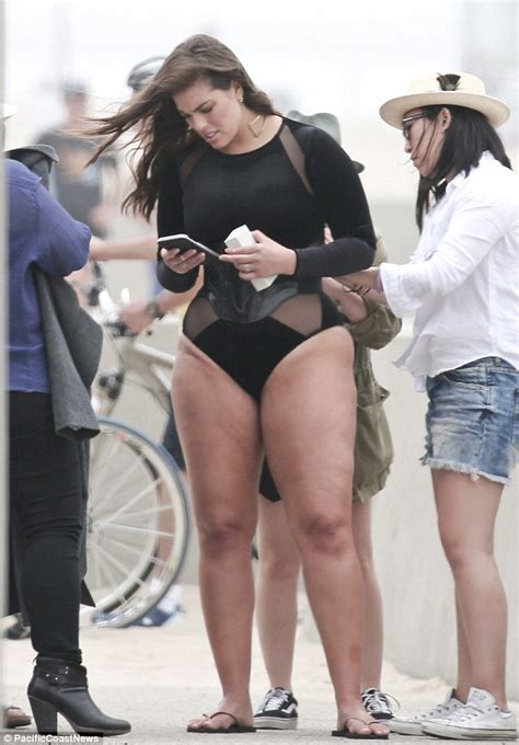 Ashley Graham Flaunts Her Curvaceous Figure On Set Of Lingerie