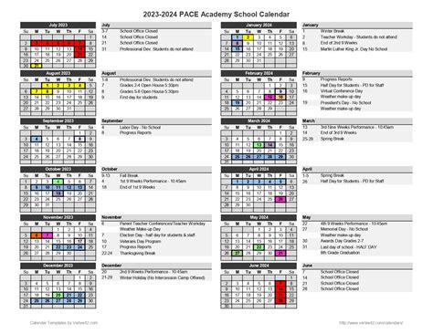 2023-2024 Calendar - PACE Academy