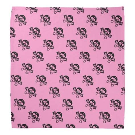 Pink Black Skulls And Pistons Biker Bandana Zazzle