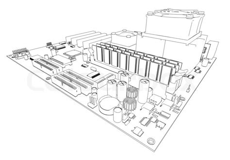 Motherboard Sketch at PaintingValley.com | Explore collection of ...