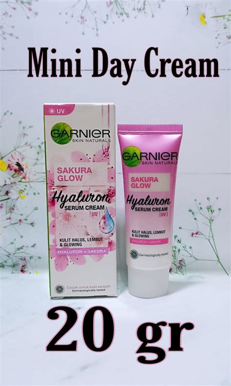 Mini Garnier Sakura Glow Hyaluron Serum Day Cream Uv Gr Travel Size