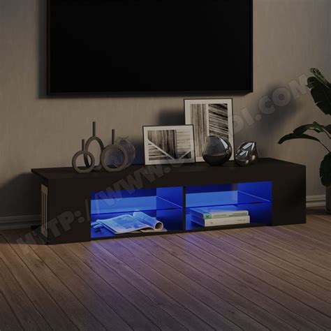 Vidaxl Meuble Tv Avec Lumi Res Led Gris Clair X X Cm Vidaxl Ma