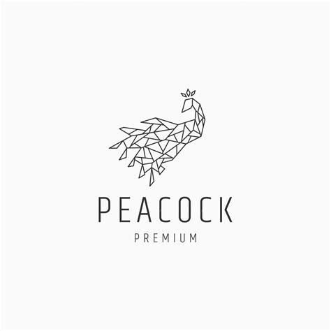 Premium Vector Peacock Line Art Logo Vector Icon Design Template