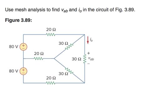 Solved Use Mesh Analysis To Find Vab And Io In The Circuit Chegg