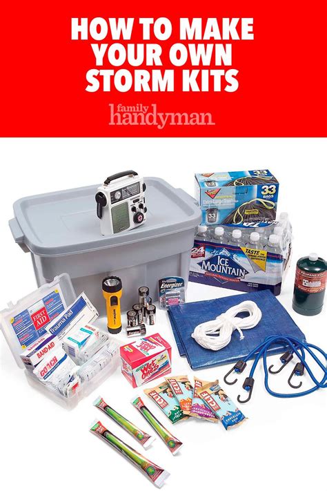 Make Your Own Survival Kits For Severe Weather Emergencies Emergency Kit Home Safety Tips Storm