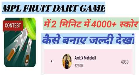 Mpl Pro Fruit Dart Game Minutes Game Play High Score Trick