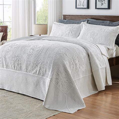 Amazon Qucover White Oversized King Bedspreads 128 X120 Soft