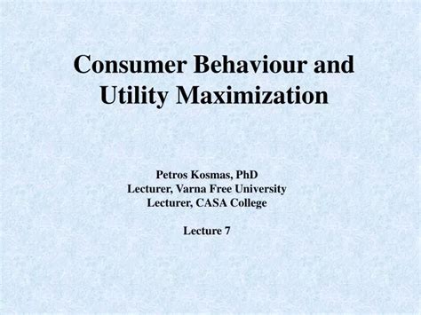 Ppt Consumer Behaviour And Utility Maximization Powerpoint