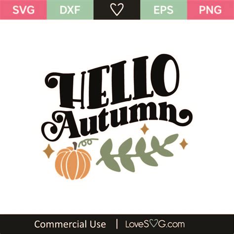 Hello Autumn Svg Cut File