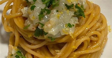 Ricetta Spaghetti In Padella Bisque Di Scampi Alla Busara E Tartare