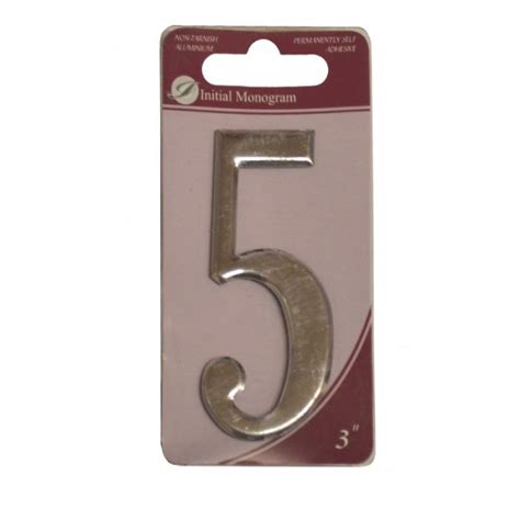 3 Silver Effect Self Adhesive Door Number 5 Ray Grahams Diy Store