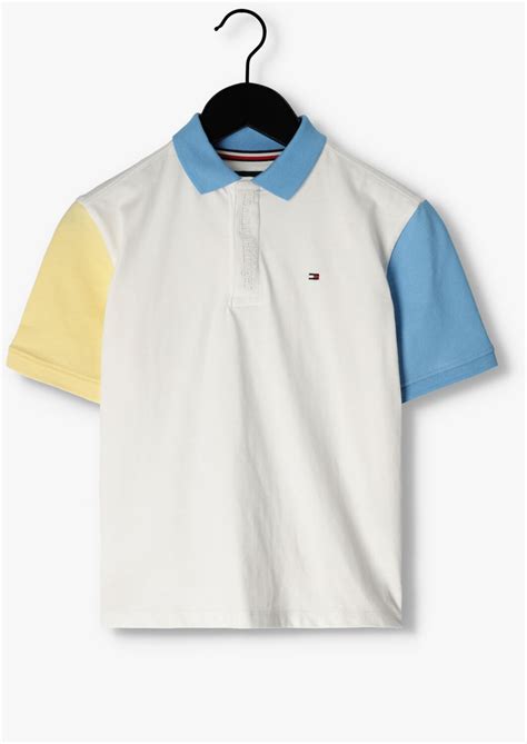 Weiße Tommy Hilfiger Polo Shirt Oversized Colorblock Polo S S Omoda