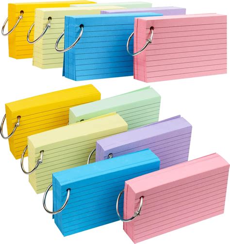 Amazon 500 Pcs Index Cards With Holes Punched Lined Flash Cards