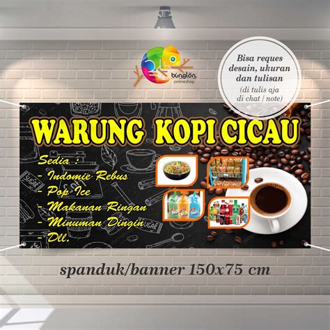 Jual Spanduk Banner 150x75 Cm Spanduk Warung Kopi Cincau Spanduk Murah