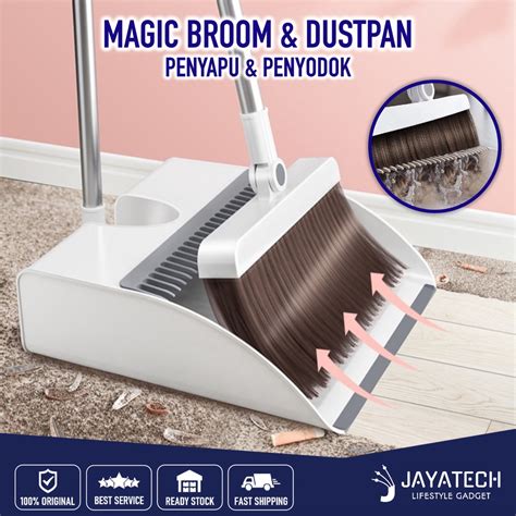 2 IN 1 BROOM AND DUSTPAN SET MAGIC BROOM FOLDABLE SWEEPER PENYAPU