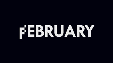 February Month Text Cool and Modern Animation, Month Name, Schedule ...