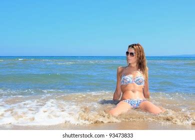 Sexy Bikini Model Posing On Beach Stock Photo 93473833 Shutterstock
