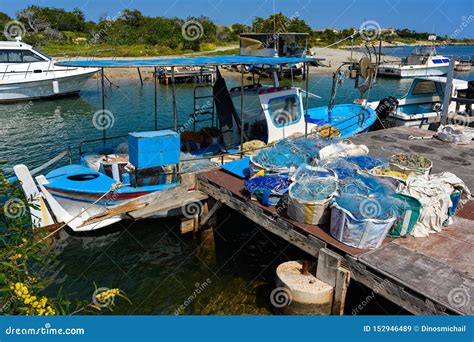 Traditional Fishing Boats In Cyprus Stock Image Image Of Fishnet