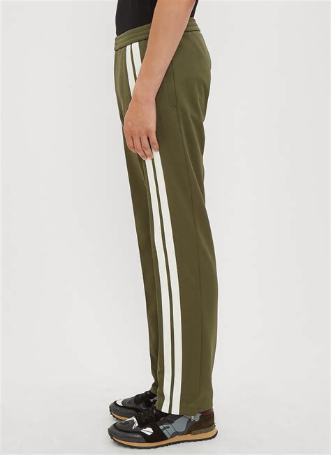 Valentino Side Stripe Track Pants In Green For Men Lyst